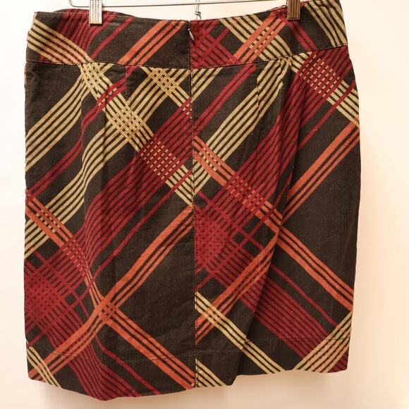 Ann Taylor Corduroy Pencil Skirt Front Pleat Hidden Zipper Multicolor Pattern - Picture 8 of 14